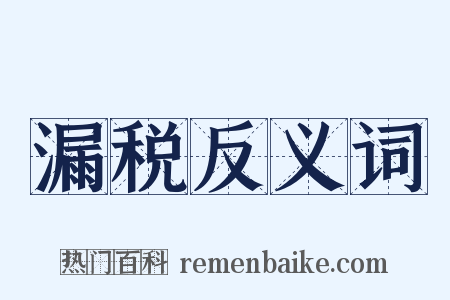 漏税反义词是什么意思的图片